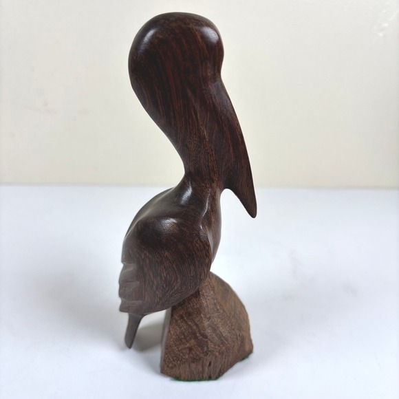 Vintage Hand Carved Ironwood Pelican Sculpture 6.5" Desert Hardwood Figurine MCM - Picture 3 of 11
